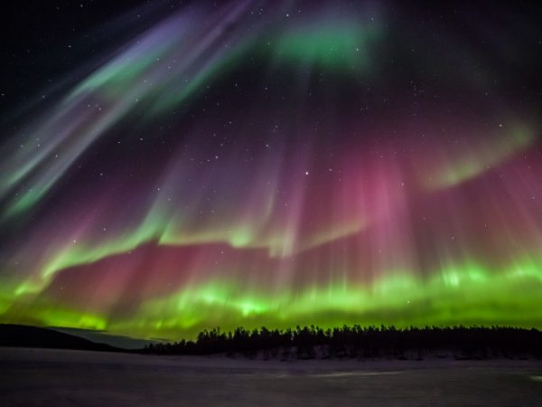 Caza de Auroras en un trineo calentado